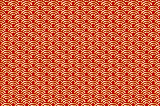 Abstracto. patrón sin costuras chino. patrón oriental de fondo rojo-dorado. diseño para almohada, estampado, moda, ropa, tela, papel de regalo. vector.