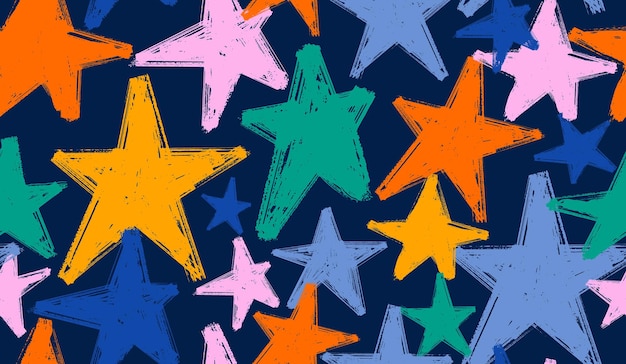 Abstracto patrón sin costuras estrellas caótico con grunge urbano elementos geométricos rayadas gotas estrellas