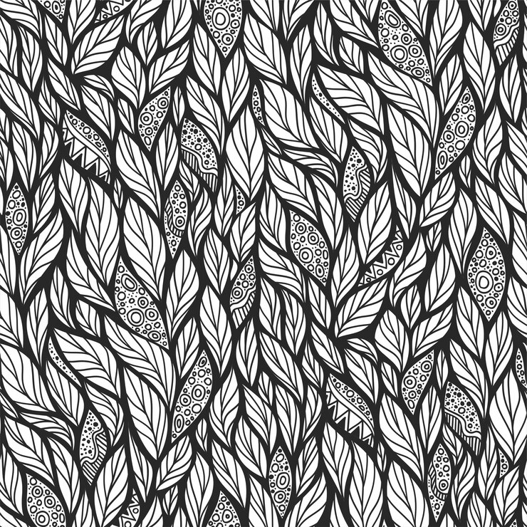 Abstracto Patrón sin costuras con motivos florales Textura sin fin con hojas dibujadas a mano Inspiración de la naturaleza