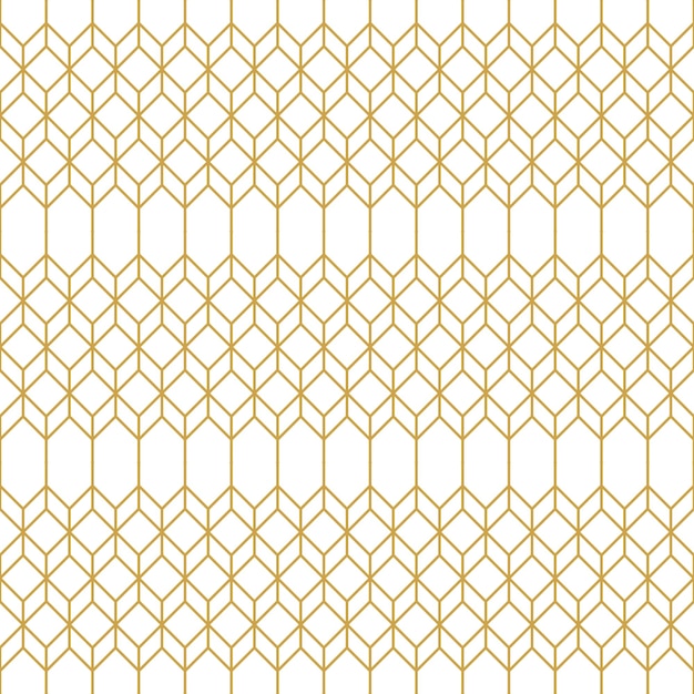 Abstracto patrón decorativo dorado de líneas sobre un fondo blanco