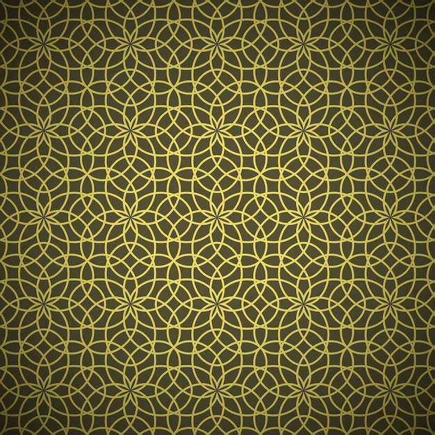 Abstracto patrón de flores doradas forjadas