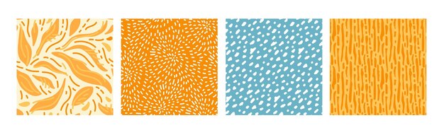 Abstracto patrón geométrico sin costuras conjunto a mano libre impresiones texturizadas varias formas vector de fondo