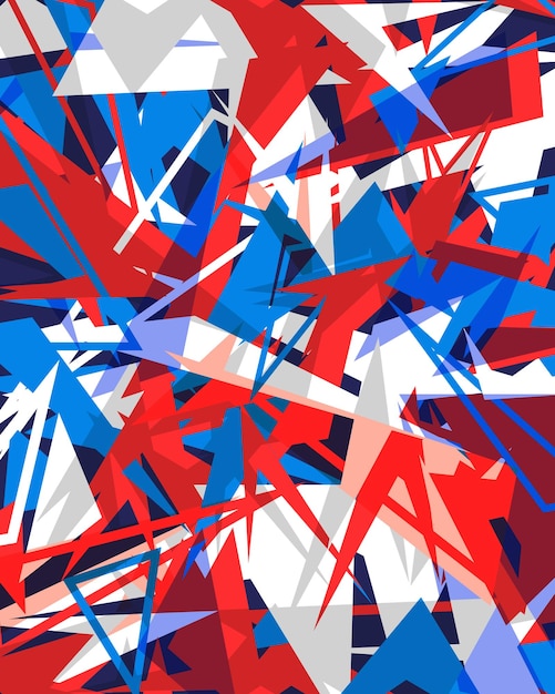 Abstracto patrón geométrico irregular rojo y azul fondo moderno
