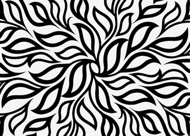 Abstracto Patrón de hojas blancas y negras