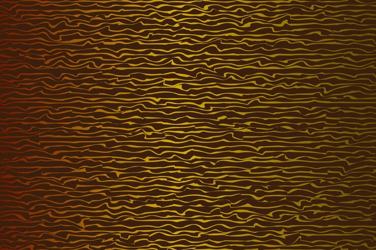 Abstracto patrón horizontal de corteza de árbol o textura de madera con gradiente dorado en fondo marrón oscuro