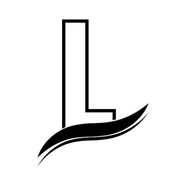 Abstracto Patrón de letras L en negro