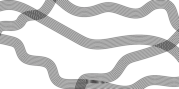 Abstracto Patrón de línea curva negra en fondo blanco para necesidades de diseño moderno y gráfico minimalista