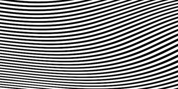Abstracto Patrón de líneas curvas en blanco y negro