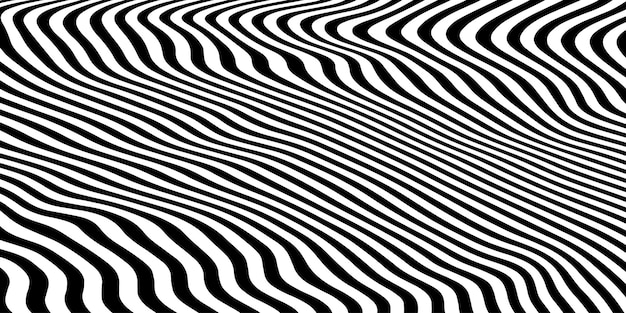 Abstracto Patrón de líneas curvas en blanco y negro