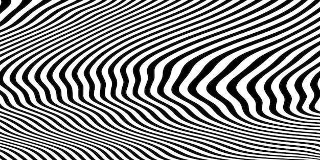 Abstracto Patrón de líneas curvas en blanco y negro