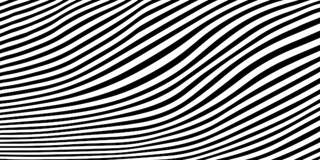 Abstracto Patrón de líneas curvas en blanco y negro