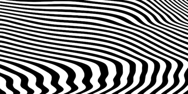 Abstracto Patrón de líneas curvas en blanco y negro
