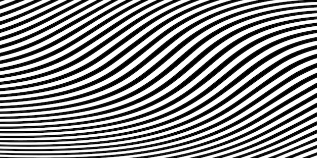Abstracto Patrón de líneas curvas en blanco y negro