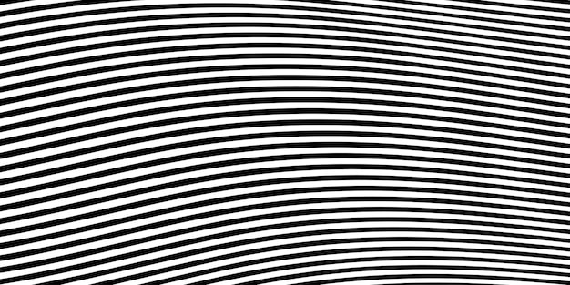Abstracto Patrón de líneas curvas en blanco y negro