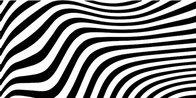 Abstracto Patrón de líneas curvas en blanco y negro