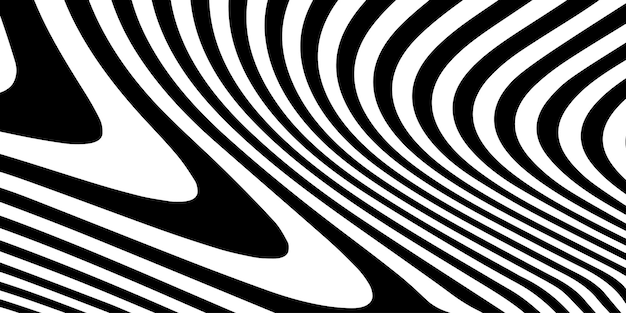 Abstracto Patrón de líneas curvas en blanco y negro
