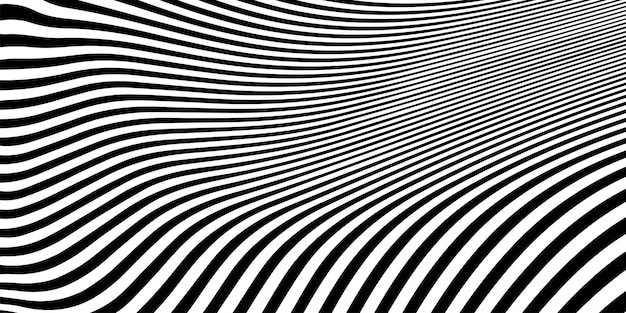 Abstracto Patrón de líneas curvas en blanco y negro
