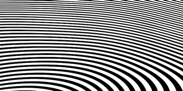 Abstracto Patrón de líneas curvas en blanco y negro