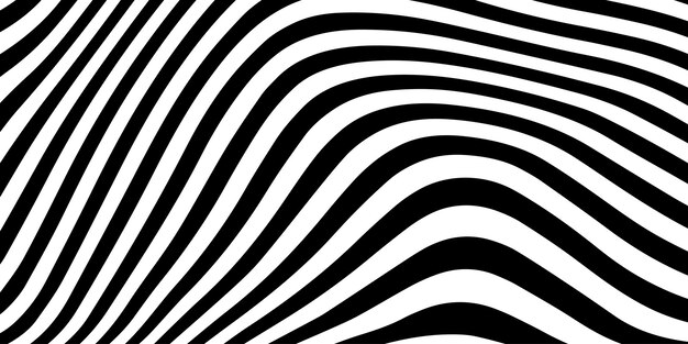 Abstracto Patrón de líneas curvas en blanco y negro
