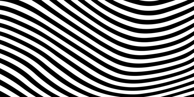 Abstracto Patrón de líneas curvas en blanco y negro