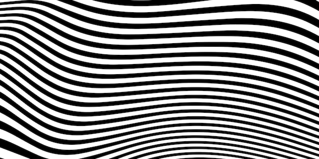 Abstracto Patrón de líneas curvas en blanco y negro