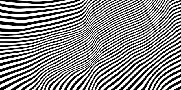 Abstracto Patrón de líneas curvas en blanco y negro