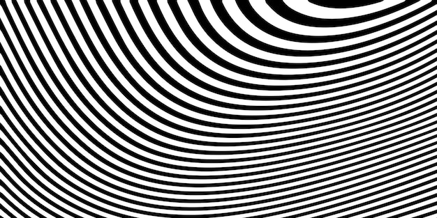 Abstracto Patrón de líneas curvas en blanco y negro