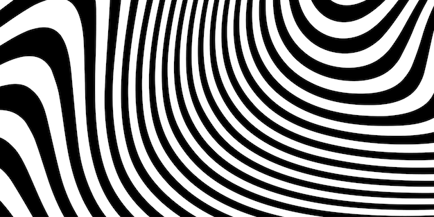 Abstracto Patrón de líneas curvas en blanco y negro