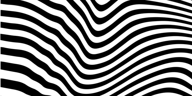 Abstracto Patrón de líneas curvas en blanco y negro