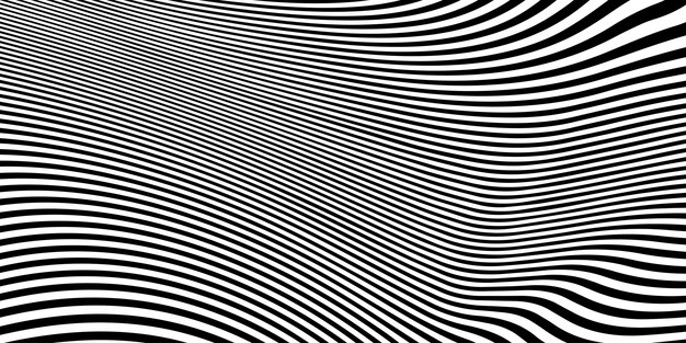 Abstracto Patrón de líneas curvas en blanco y negro