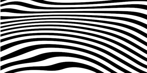 Abstracto Patrón de líneas curvas en blanco y negro