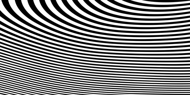 Abstracto Patrón de líneas curvas en blanco y negro