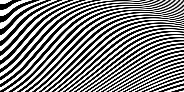 Abstracto Patrón de líneas curvas en blanco y negro