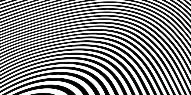 Abstracto Patrón de líneas curvas en blanco y negro