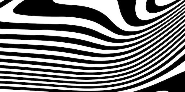 Abstracto Patrón de líneas curvas en blanco y negro