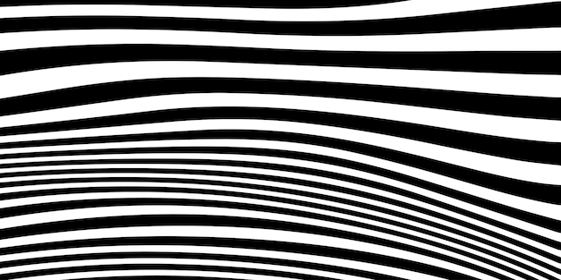 Abstracto Patrón de líneas curvas en blanco y negro