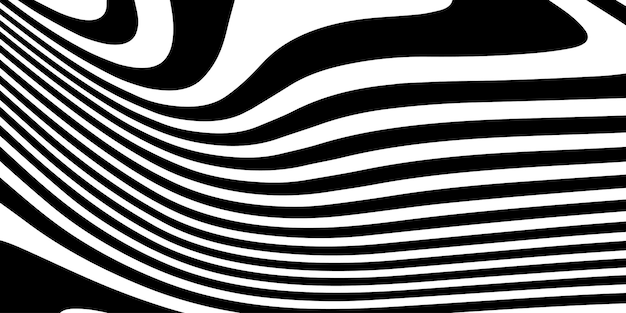 Abstracto Patrón de líneas curvas en blanco y negro