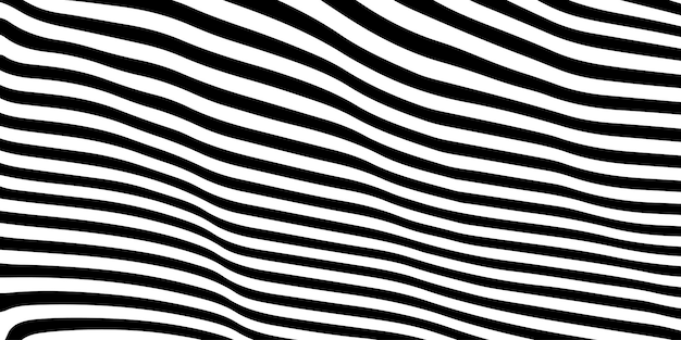 Abstracto Patrón de líneas curvas en blanco y negro
