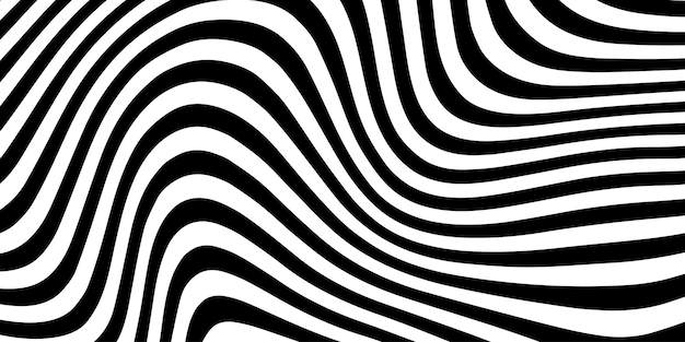 Abstracto Patrón de líneas curvas en blanco y negro