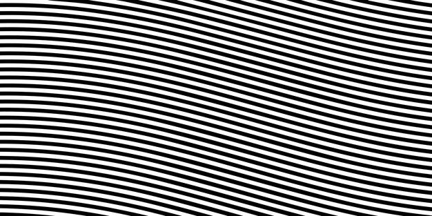 Abstracto Patrón de líneas curvas en blanco y negro