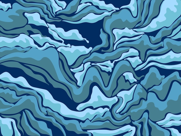 Abstracto patrón líquido de mármol de onda vintage colorido dibujado a mano ilustración vectorial de fondo