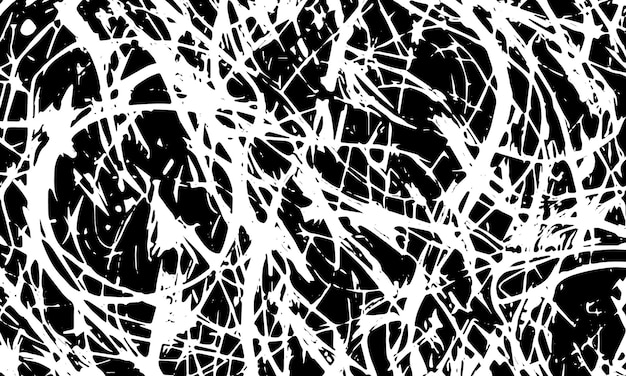 Abstracto pincel de pintura negra trazos manchas rayas Grunge textura monocromática fondo vectorial