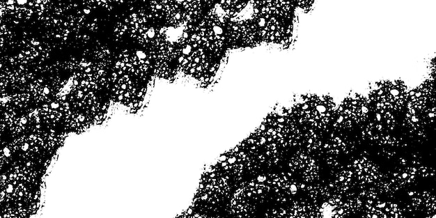 Abstracto pincel de pintura negra trazos manchas rayas Grunge textura monocromática fondo vectorial