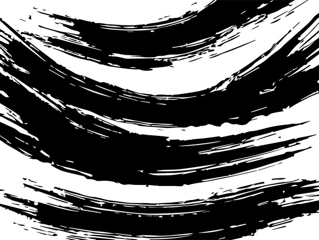 Abstracto Pinceladas de tinta negra sobre fondo blanco Textura de las pinceladas