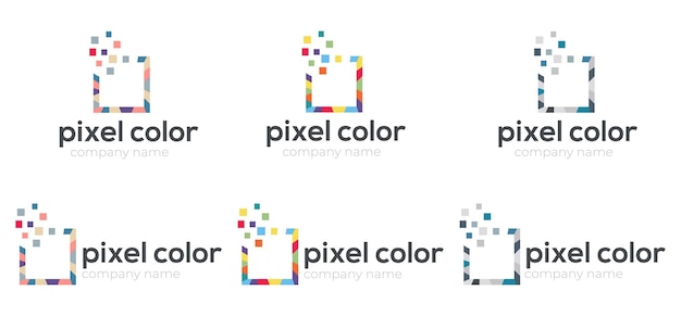 Abstracto Pixels Vector Logo Diseño empresa de negocios