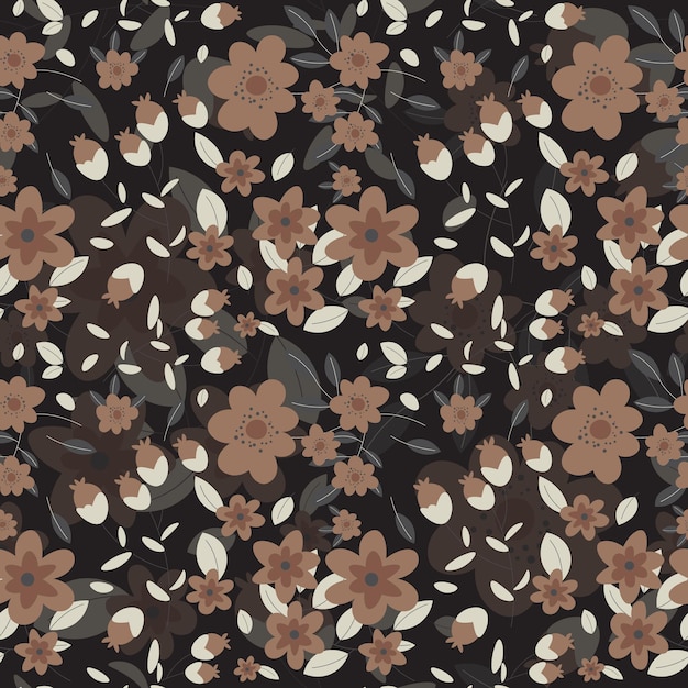 Abstracto plano dibujado a mano con fondo de patrón floral