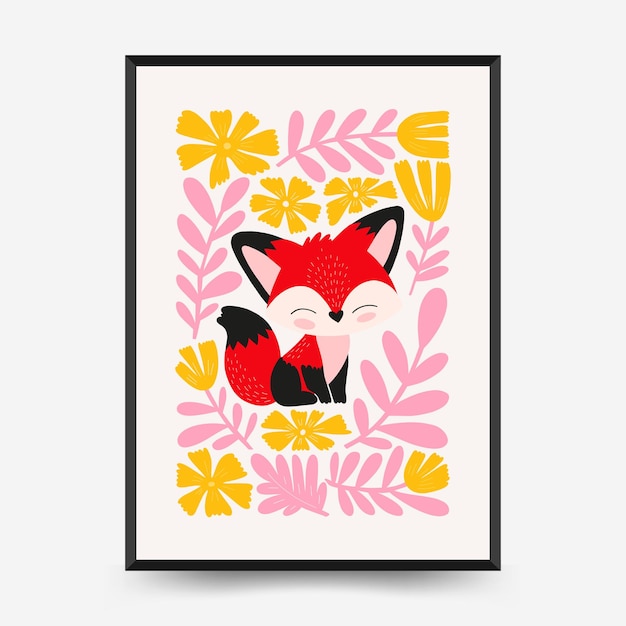 Abstracto plantilla de carteles de habitaciones infantiles de moda moderna estilo minimalista para niños diseño dibujado a mano para wa