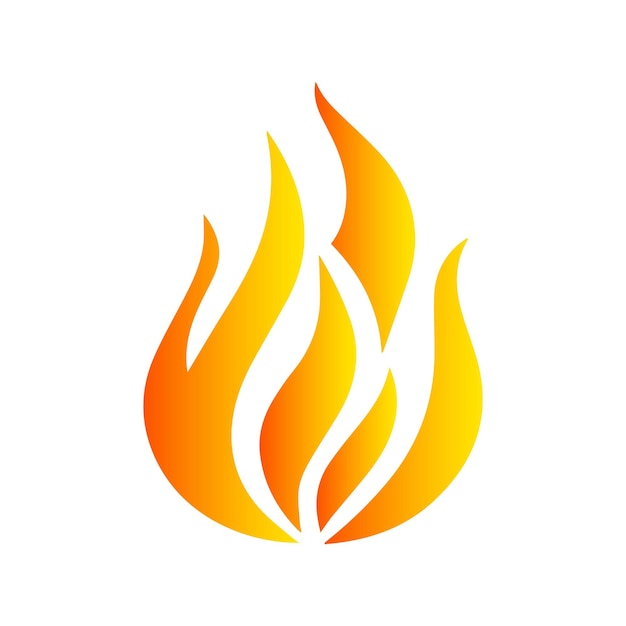 Abstracto plantilla de diseño de icono de fuego o llama vectorial
