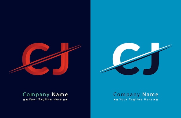 Abstracto plantilla de diseño de logotipo de letra CJ Ilustración de logotipo vectorial