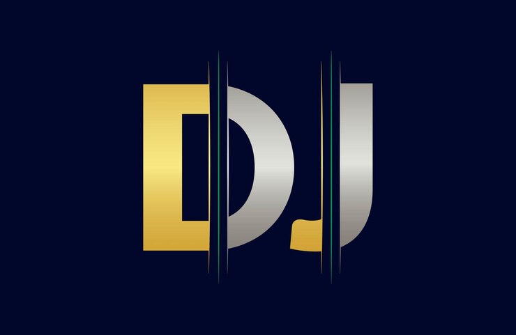 Vector abstracto plantilla de diseño de logotipo de letra dj ilustración de logotipo vectorial